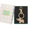 Gold Plated Crystal Elephant Keyring - Gift Boxed