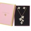 Gold Plated Crystal Flower Drop Set - Gift Boxed
