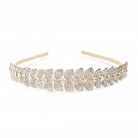 Gold Plated Crystal Leaf Allway Headband
