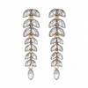 Gold Plated Crystal Leaf Drop Earrings