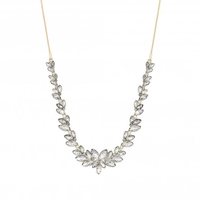 Gold Plated Crystal Leaf Necklace
