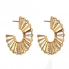 Gold Plated Crystal Lined Hoop Earrings