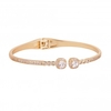 Gold Plated Crystal Open Hinge Bangle