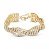 Gold Plated Crystal Plait Bracelet