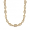 Gold Plated Crystal Plait Collar Necklace