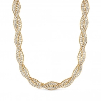 Gold Plated Crystal Plait Collar Necklace