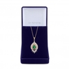 Gold Plated Cubic Zirconia Emerald Green and Gold Pendant Drop Necklace - Gift Boxed
