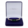 Gold Plated Cubic Zirconia Emerald Green Pear Bracelet - Gift Boxed