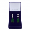 Gold Plated Cubic Zirconia Emerald Green Pear Drop Earring - Gift Boxed