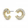Gold Plated Cubic Zirconia Mini Front Facing Hoop Earrings