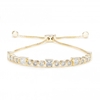 Gold Plated Cubic Zirconia Mixed Shape Toggle Bracelet