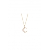 Gold Plated Cubic Zirconia Moon Pendant