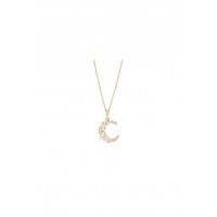 Gold Plated Cubic Zirconia Moon Pendant