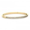 Gold Plated Cubic Zirconia Solid Band Bangle Bracelet