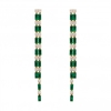 Gold Plated Emerald Baguette Cubic Zirconia Drop Earrings