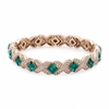 Gold Plated Emerald Green Cross Stretch Bracelet