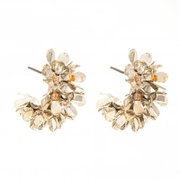 Gold Plated Floral Mini Hoop Earrings