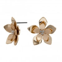 Gold Plated Flower Stud Earrings