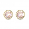 Gold Plated Ivory Cream Halo Earrings