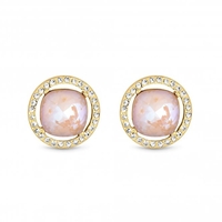 Gold Plated Ivory Cream Halo Earrings