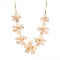 Gold Plated Metal Floral Necklace