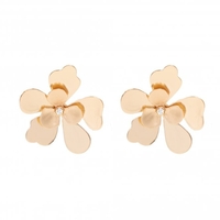 Gold Plated Metal Floral Stud Earring