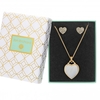 Gold Plated Mother of Pearl Heart Filigree Set - Gift Boxed