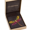 Gold Plated Multi - Coloured Dragon Fly Brooch - Gift Boxed