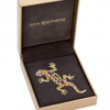 Gold Plated Multi - Coloured Lizard Brooch - Gift Boxed