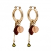 Gold Plated Multi Charm Hoop Earrings
