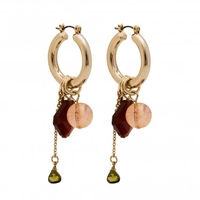Gold Plated Multi Charm Hoop Earrings