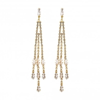 Gold Plated Multi Strand Cubic Zirconia Earrings