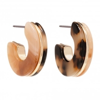 Gold Plated Multicolour Resin 2 Way Hoop Earrings