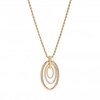 Gold Plated Oval Long Pendant Necklace
