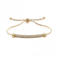 Gold Plated Pave Bar Toggle Bracelet