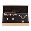 Gold Plated Pave Pear Trio Set - Gift Boxed