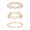Gold Plated Pearl 3 Pack Stretch Bracelets