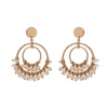 Gold Plated Pearl Jangle Circle Drop Earrings