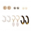 Gold Plated Pearl Mix 6 Pack Earrings