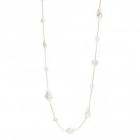 Gold Plated Pearl Rope Necklace