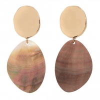 Gold Plated Pearl Textured Top Drop Earring