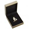 Gold Plated Penguin With Cat Eye Stone Brooch - Gift Boxed