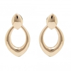 Gold Plated Polished Pear Shape Drop Earrings