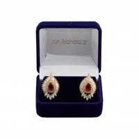 Gold Plated Red Baguette Earrings - Gift Boxed