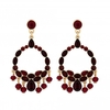 Gold Plated Red Jangle Drop Earrings