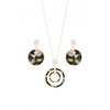 Gold Plated Resin Necklace And Earring Set