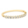 Gold Plated Round Cubic Zirconia Encased Tennis Bangle