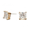 Gold Plated Square 8mm Cubic Zirconia Stud Earring