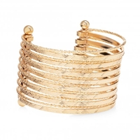 Gold Plated Texture Cuff Bracelet