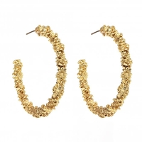 Gold Plated Texture Hoop Earrings